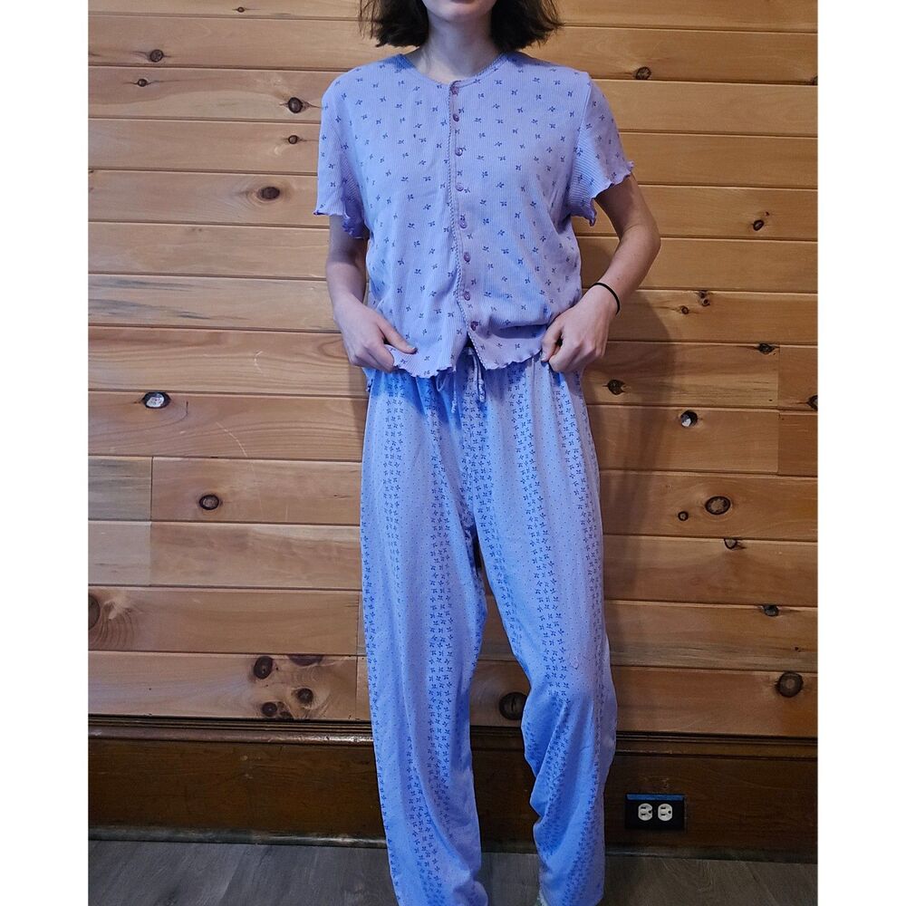 Women's Y2K 2000s Dream Girl Patterned Easy Fit Cotton 2 Piece Pajama Sleep Set